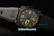 Bell & Ross BR 01-92 Automatic Movement with PVD Case and Blake Dial and Yellow Marker-Black Rubber Strap