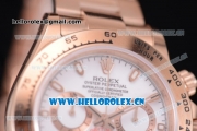 Rolex Daytona Clone Rolex 4130 Automatic Rose Gold Case/Bracelet with White Dial and Stick Markers - 1:1 Original (EF)
