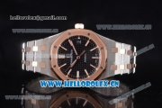 Audemars Piguet Royal Oak Clone AP Calibre 3120 Automatic Two Tone Case/Bracelet with Black Dial and Stick Markers (JF)