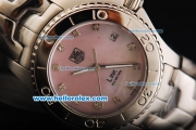 Tag Heuer Link 200 Meters Swiss Quartz Movement Full Steel with Pink MOP Dial and Diamond Markers-Lady Model
