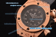 Hublot King Power Oceanographic 4000 Swiss ETA 2836 Automatic Rose Gold Case with Stick Markers Black Dial and Black Rubber Strap