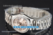 Rolex Datejust Swiss ETA 2671 Automatic Steel Case with Silver Dial Diamonds Markers Diamonds Bezel and Steel Bracelet (BP)