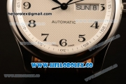 Longines Master Swiss ETA 2824 Automatic Steel Case with White Dial and Black Leather Strap