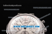 Breitling Bentley Motors Chrono Swiss Valjoux 7750 Automatic Steel Case/Bracelet with White Dial and Silver Stick Markers (BP)