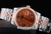 Rolex Datejust Automatic with Rose Gold Bezel and Dial-Small Calendar and Two Tone Strap