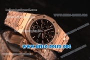 Audemars Piguet Royal Oak Chronograph Miyota OS10 Quartz Rose Gold Case with Black Dial and Rose Gold Bracelet