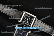 Cartier Tank MC Miyota Quartz Steel Case with White Roman Numeral Markers and Black Dial