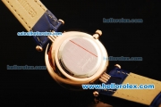 Chopard Happy Sport Swiss Quartz Movement Rose Gold Case with Blue Dial and Blue Leather Strap