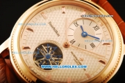 Vacheron Constantin Patrimony Tourbillon Automatic Movement Rose Gold Case with Rose Gold Markers and Brown Leather Strap