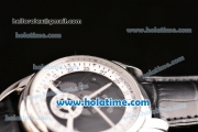 Vacheron Constantin Malte Asia ST25 Automatic Steel Case with Black Leather Strap and White/Black Dial