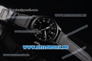 IWC Big Pilot Clone IWC 51111 Automatic PVD Case with Black Dial and Black Leather Strap Arabic Numeral Markers White Hands