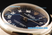 Rolex Air King Automatic Movement ETA Coating Case and Blue Dial and White Roman Numerals