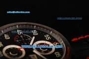Tag Heuer Carrera Calibre 16 Swiss Valjoux 7750 Automatic Movement Titanium Case with Black Dial and White Markers