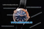 Omega Seamaster Planet Ocean 600M Clone Omega 8900 Automatic Steel Case with Blue Dial and Black Leather Strap (EF)