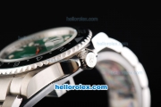 Rolex GMT-Master Automatic Movement Silver Case with Green Dial and Green Bezel-White Round Marker