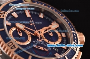 Ulysse Nardin Maxi Marine Diver Chrono Japanese Miyota OS20 Quartz Two Tone Case with Two Tone Strap and Blue Dial