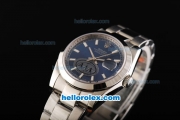 Rolex Datejust Oyster Perpetual Swiss ETA 2836 Automatic Movement Full Steel with Dark Blue Dial and White Stick Markers