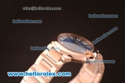 Cartier Ballon Bleu De Cartier Swiss ETA Quartz Full Rose Gold with Blue Dial and Roman Markers