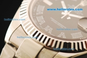 Rolex Datejust II Swiss ETA 2836 Automatic Movement Full Steel with Black Dial and White Roman Numerals