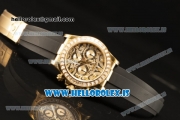 Rolex Daytona Black Dial And Bezel With Yellow Gold Case Euipment Rolex 4130 With Rubber Strap 116588 TBR-003(EF)