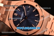 Audemars Piguet Royal Oak 33MM Miyota Quartz Rose Gold Case/Bracelet with Blue Dial and Stick Markers (EF)