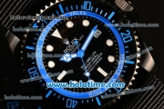 Rolex Sea-Dweller Deepsea Asia 2813 Automatic PVD Case with Black Nylon Strap and Blue Diver Index