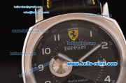 Ferrari Granturismo 2813 Automatic Steel Case with Black Dial and Black Leather Strap