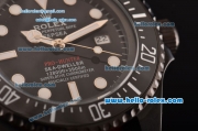Rolex Pro-Hunter Sea-Dweller Asia 2813 Automatic PVD Case with Red Nylon Strap Black Dial White Markers