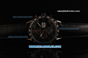 Tag Heuer Carrera Calibre 16 Chronograph Miyota Quartz Movement PVD Case with Black Dial and Black Leather Strap