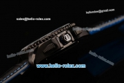 Tag Heuer Grand Carrera Calibre 36 RS Caliper Chrono Miyota OS20 Quartz PVD Case with Black Leather Strap Blue Second Hand and Black Dial - 7750 Coating