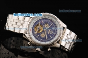 Breitling for Bentley Motors Tourbillon Automatic Movement Full Steel with Blue Dial and Stick Markers
