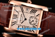 Cartier Tank MC Swiss ETA 2824 Automatic Rose Gold Case with White Dial and Black Roman Numeral Markers