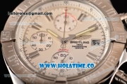 Breitling Avenger Seawolf Miyota Quartz Steel Case with White Dial Black Rubber Strap and Silver Sitck Markers