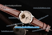 Vacheron Constantin Patrimony Automatic Steel Case with Brown Leather Strap and White Dial