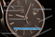 Tag Heuer Carrera Calibre 5 wiss ETA 2824 Automatic Steel Case with Black Dial Stick Markers and Black Leather Strap