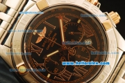 Breitling Chronomat B01 Chronograph Miyota Quartz Full Steel with Black Dial and Rose Gold Roman Markers