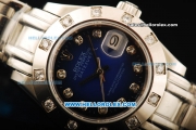 Rolex Datejust Automatic Movement ETA Coating Case with Diamond Markers/Bezel and Steel Strap-Lady Model