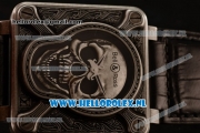 Bell & Ross BR 01-92 Burning Skull Asia Automatic Steel Case with Skull Dial and Black Genuine Leather