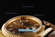 Rolex Datejust Automatic Movement Full Gold with Gold Dial and White Stick Marking