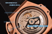 Hublot King Power Oceanographic 4000 Swiss Valjoux 7750 Automatic Rose Gold Case with Black Dial and Green Stick Markers 1:1 Original