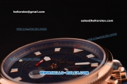 Ulysse Nardin Maxi Marine Chronograph Swiss Valjoux 7750 Automatic Rose Gold Case with Blue Dial and Blue Rubber Strap