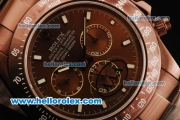 Rolex Daytona II Chronograph Swiss Valjoux 7750 Automatic Movement Brown PVD Case with Brown Dial and Brown PVD Strap