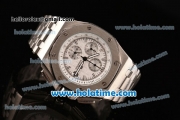 Audemars Piguet Royal Oak Offshore Chronograph Miyota OS10 Quartz Full Steel with Stick Markers and White Dial