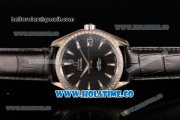Omega Aqua Terra 150 M Co-Axial Clone Omega 8501 Automatic Steel Case with Black Dial and Stick Markers - Diamonds Bezel (EF)