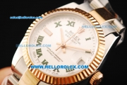 Rolex Datejust Automatic Movement Steel Case with Rose Gold Bezel and Two Tone Strap-Lady Model