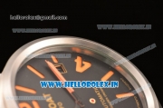 U-Boat Golden Crown Automatic Movement Steel Case with Black Dial and Black Rubber Strap-Orange Markers