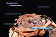 Rolex Lady-Datejust Pearlmaster Swiss ETA 2671 Automatic Full Rose Gold with White MOP Dial and Roman Numeral Markers