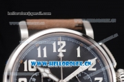 Zenith Heritage Pilot Ton-up Miyota Automatic Steel Case with Black Dial and Brown Leather Strap Arabic Numeral Markers