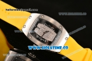 Richard Mille RM007 Miyota 6T51 Automatic Steel Case with Diamonds Dial and Yellow Rubber Strap