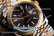 Rolex Datejust II Asia 2813 Automatic Two Tone Case/Bracelet with Stick Markers and Grey Dial (BP)